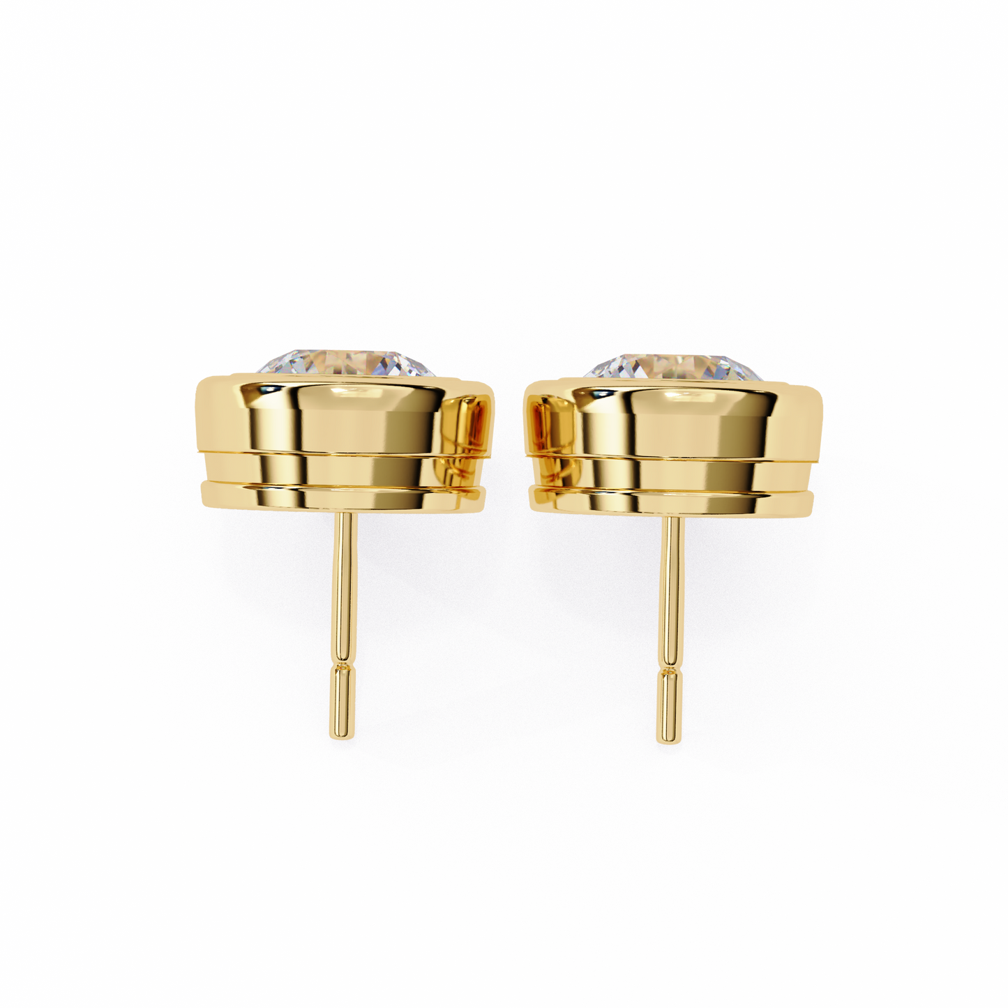 luna bezel lab grown diamond studs