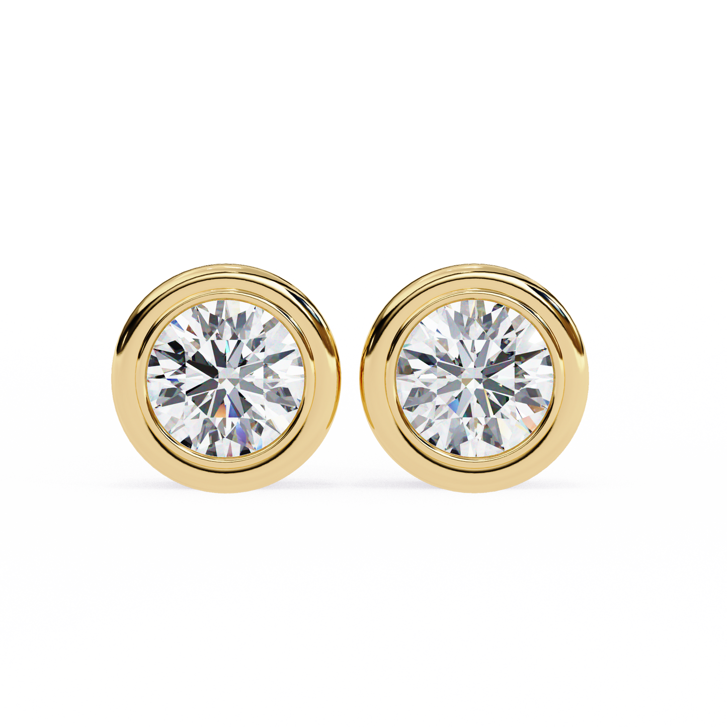 luna bezel lab grown diamond studs