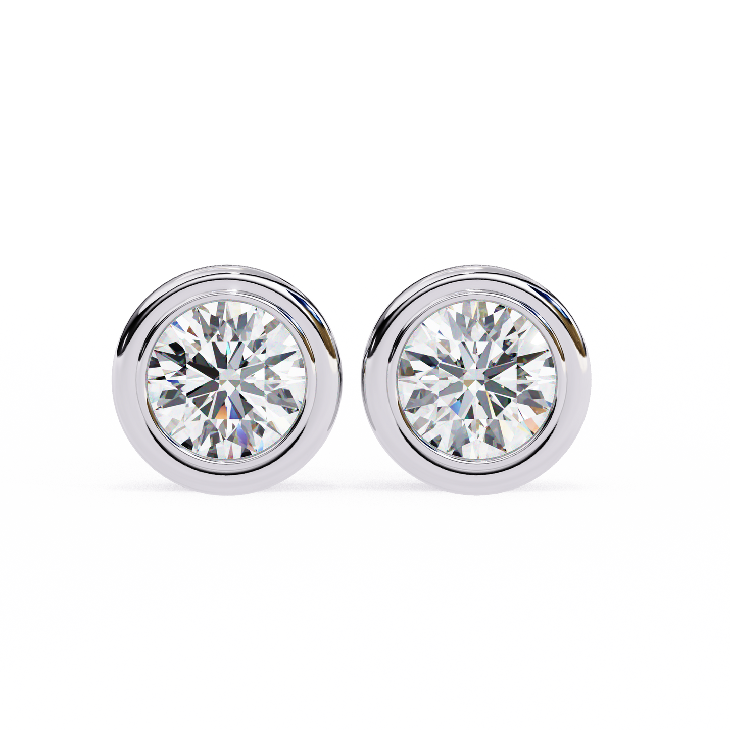 luna bezel lab grown diamond studs