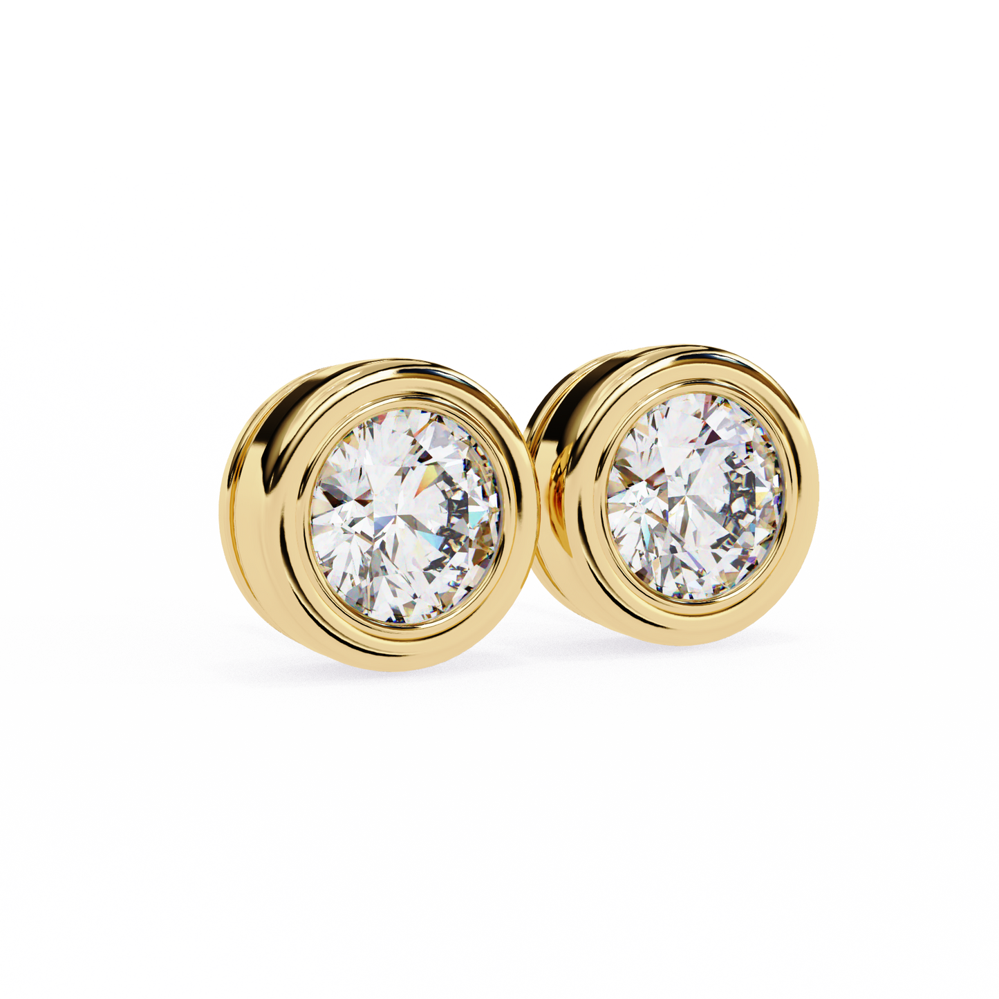 luna bezel lab grown diamond studs