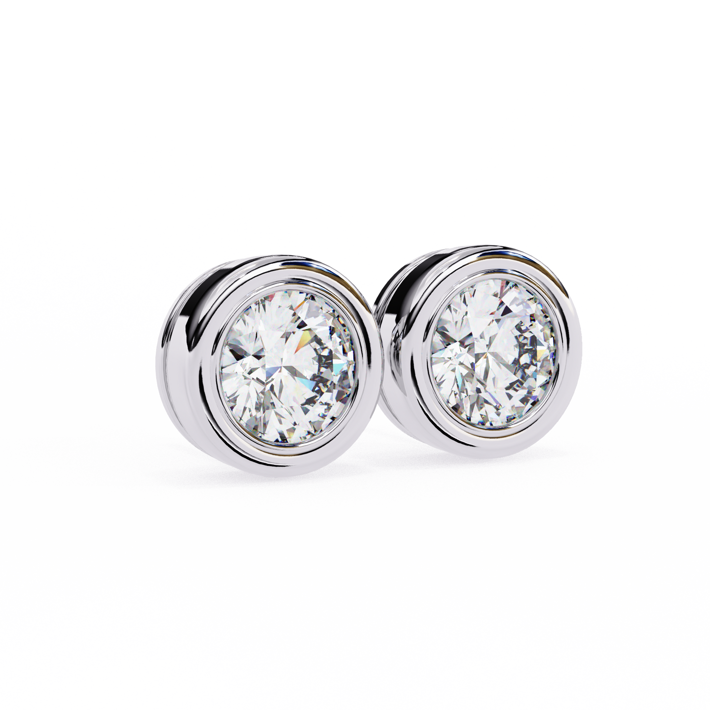 luna bezel lab grown diamond studs
