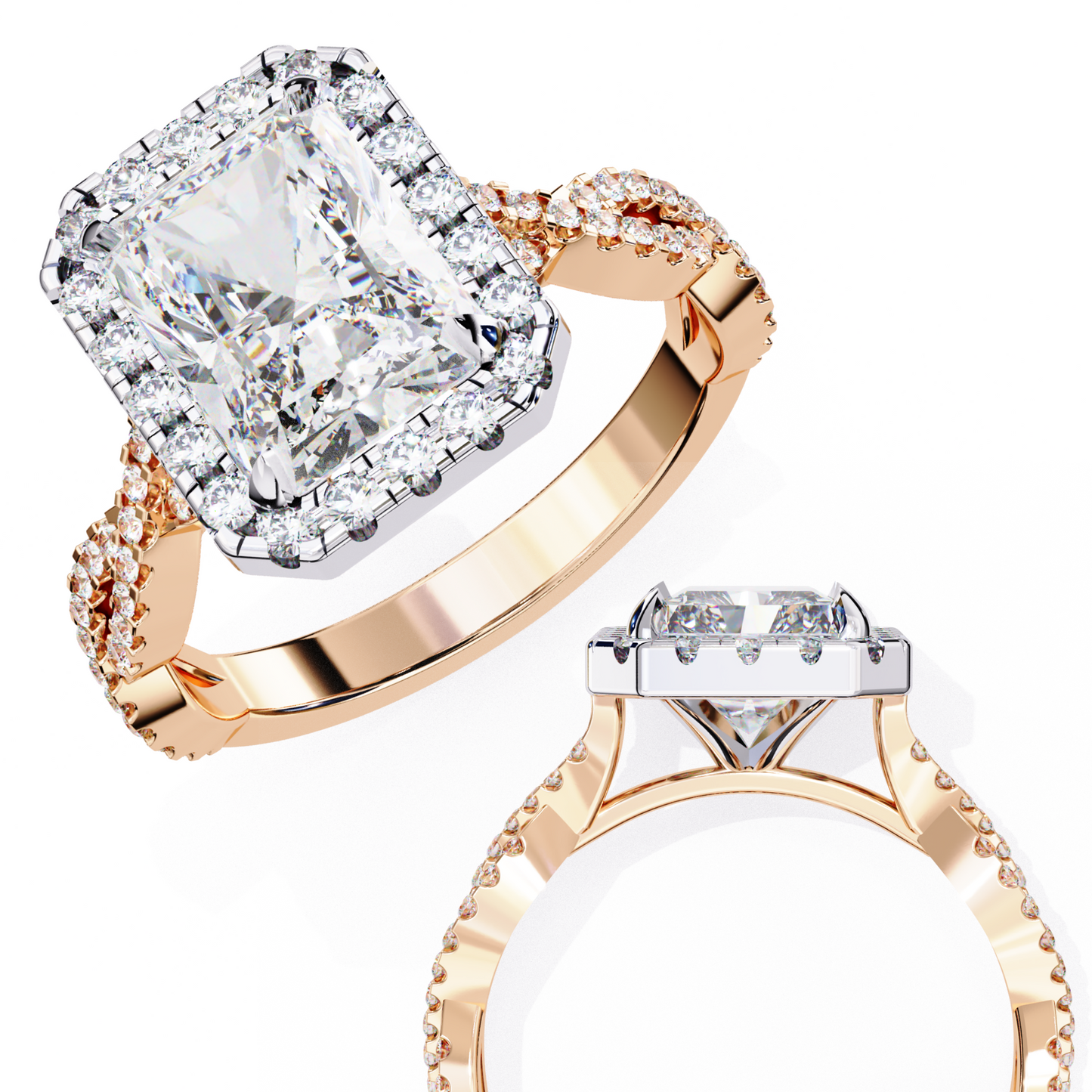 majestic twist lab grown diamond ring