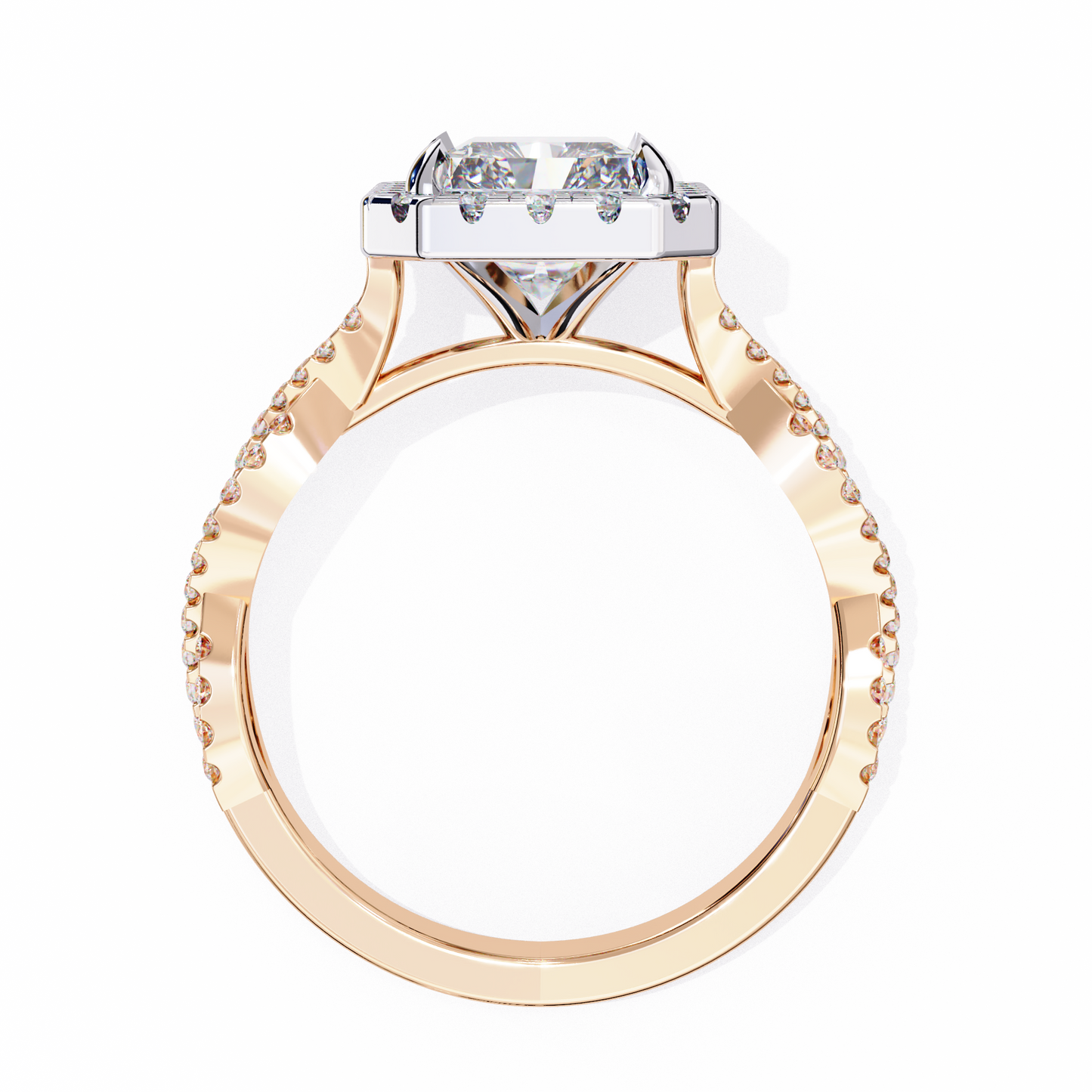 majestic twist lab grown diamond ring