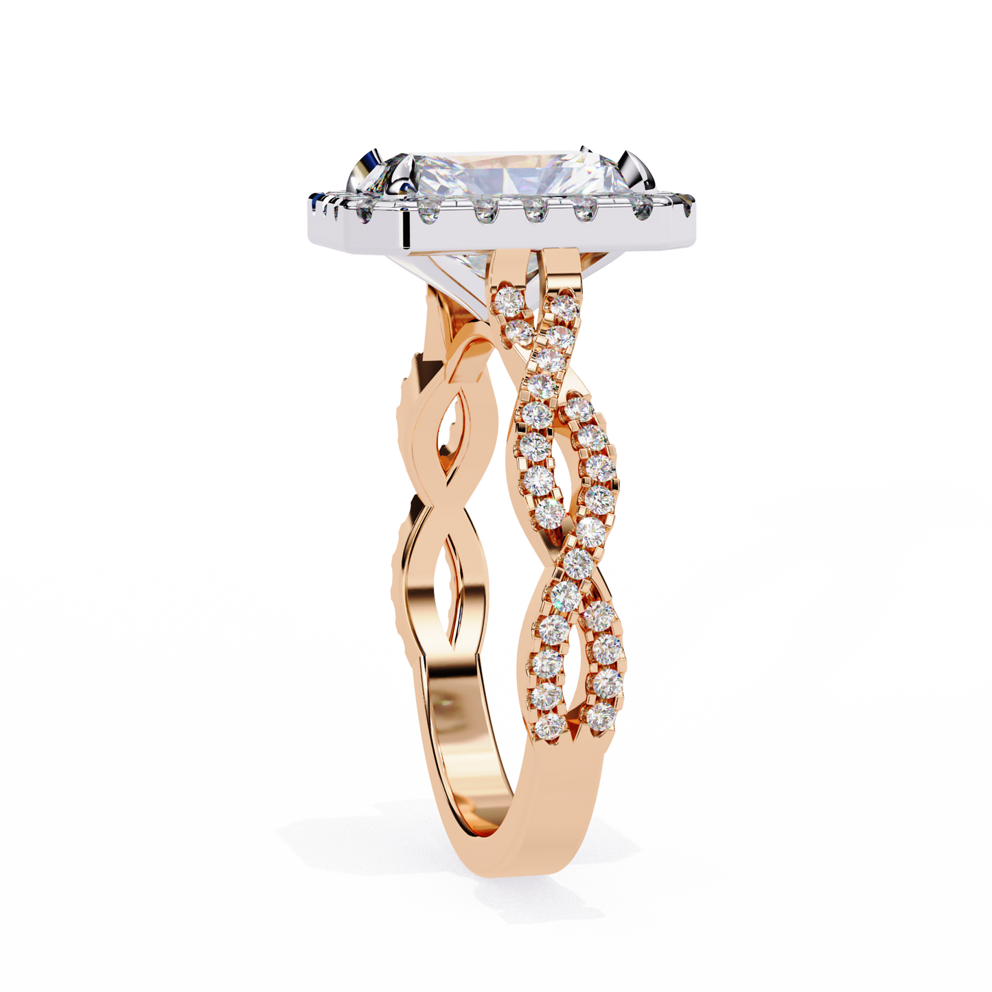 majestic twist lab grown diamond ring