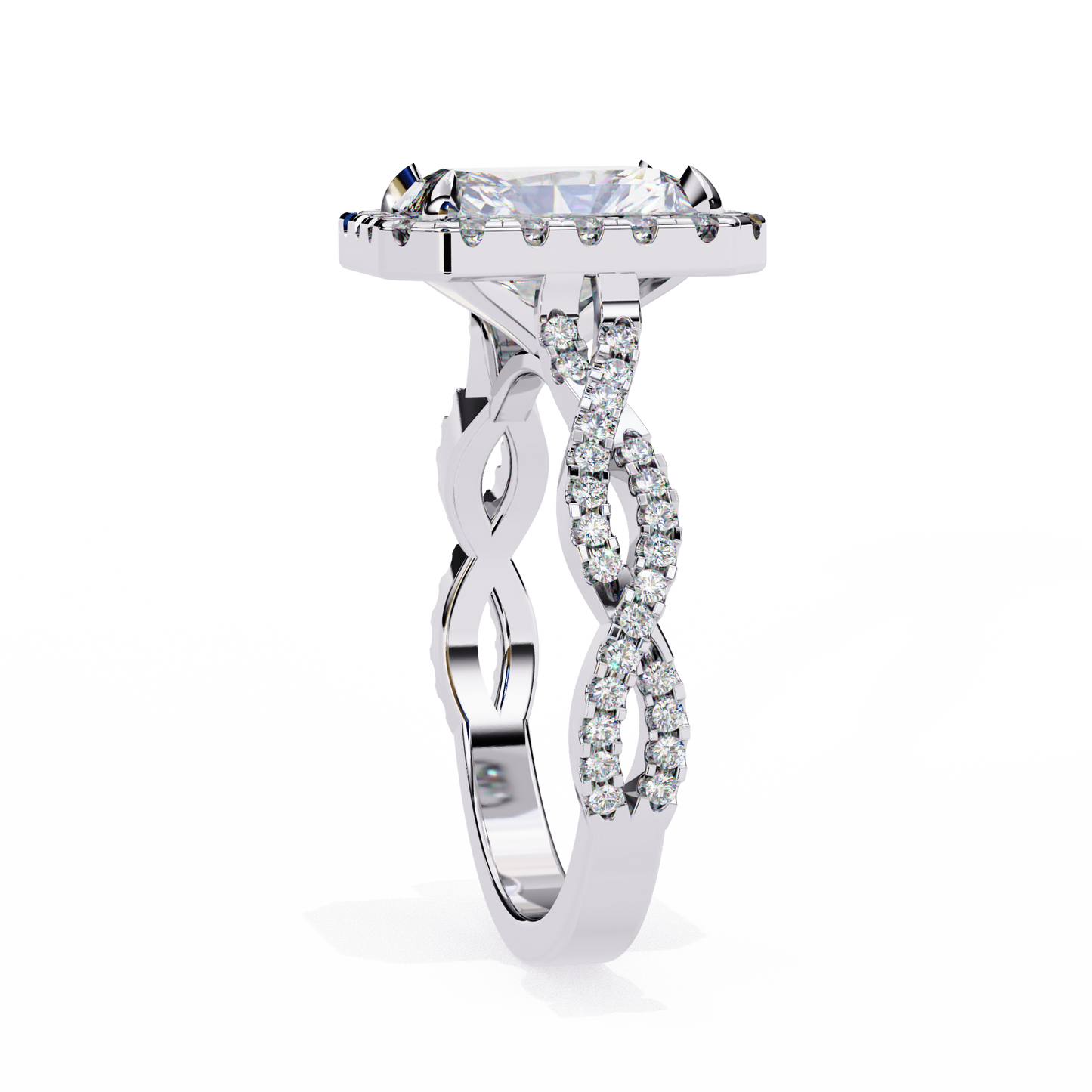 majestic twist lab grown diamond ring