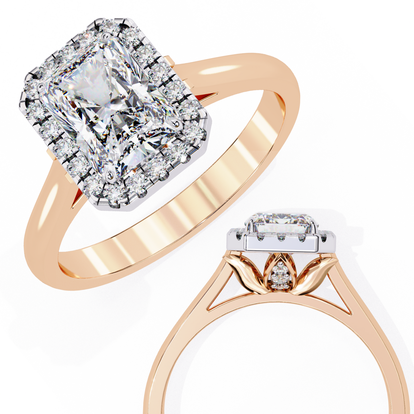 radiant grace lab grown diamond ring