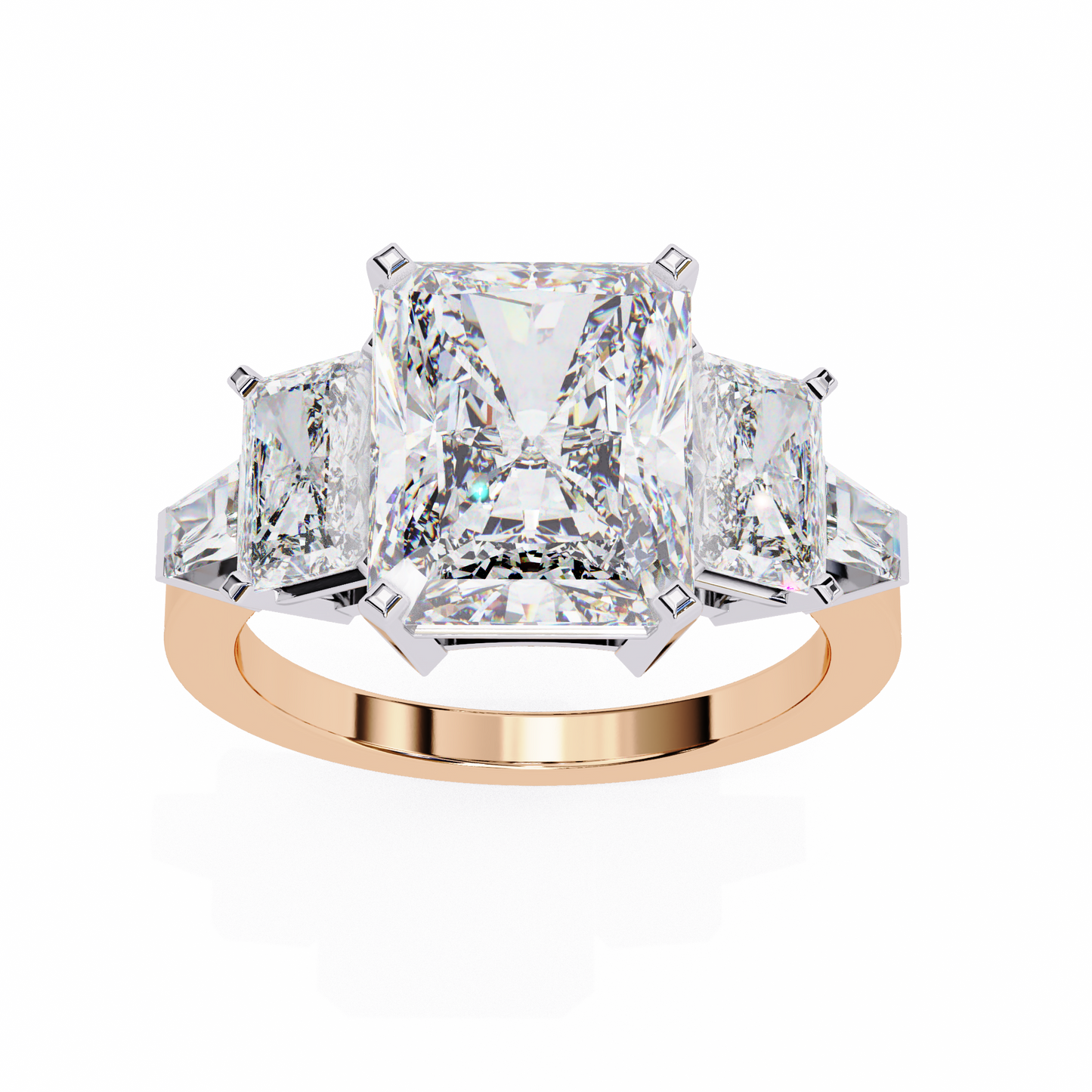 radiant harmony lab grown diamond ring