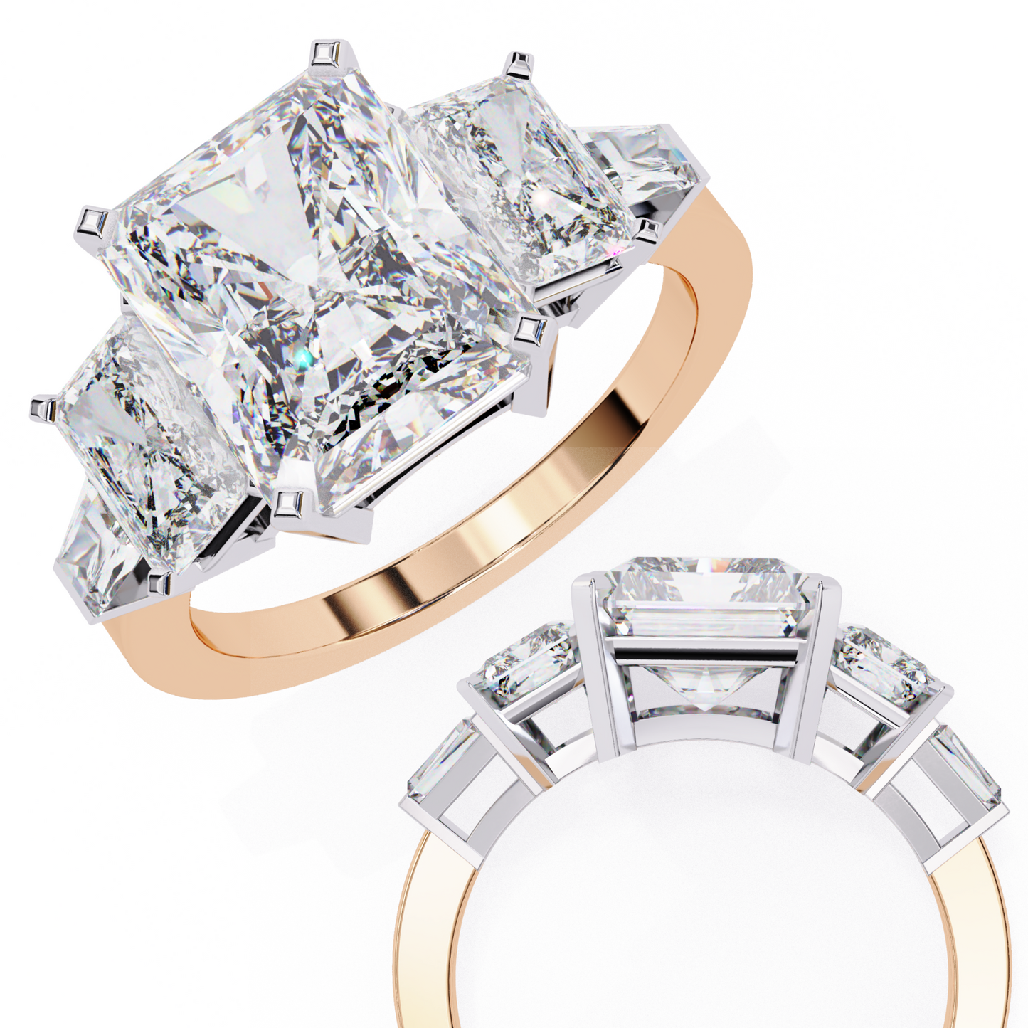 radiant harmony lab grown diamond ring