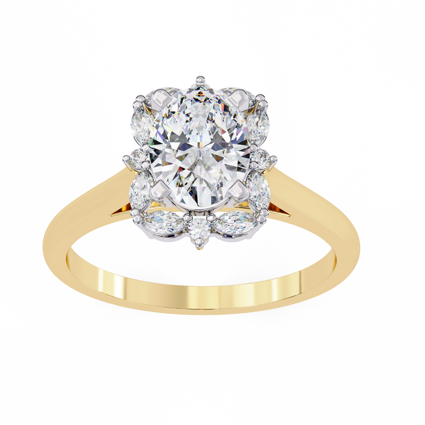 radiance cluster lab grown diamond ring