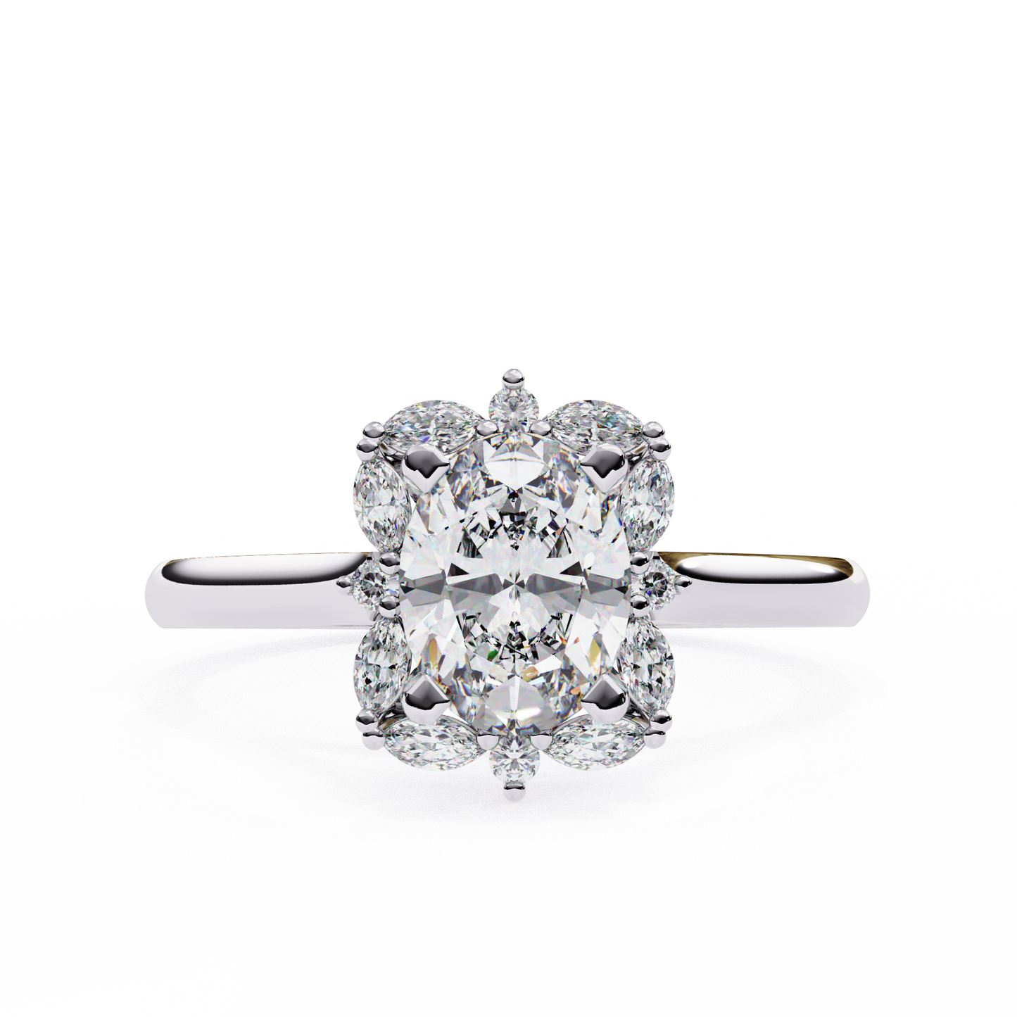 radiance cluster lab grown diamond ring
