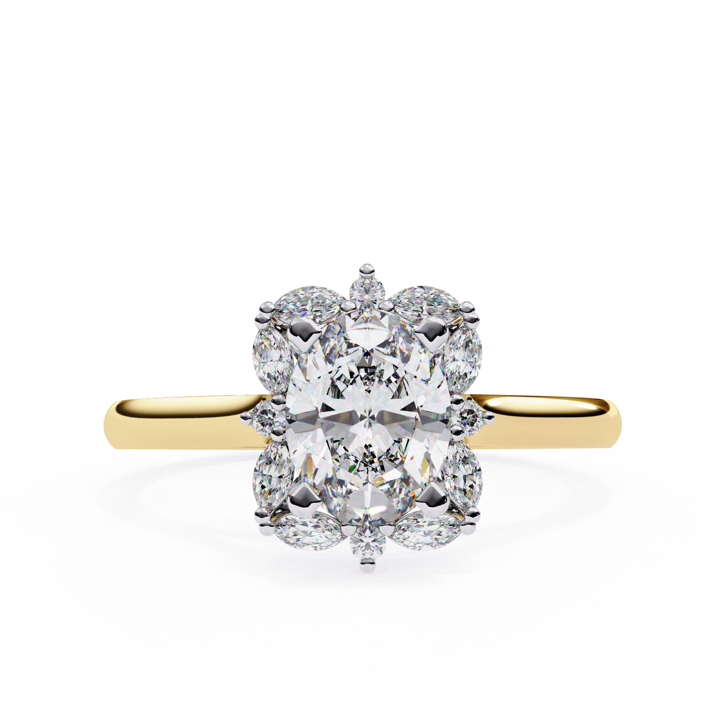 radiance cluster lab grown diamond ring