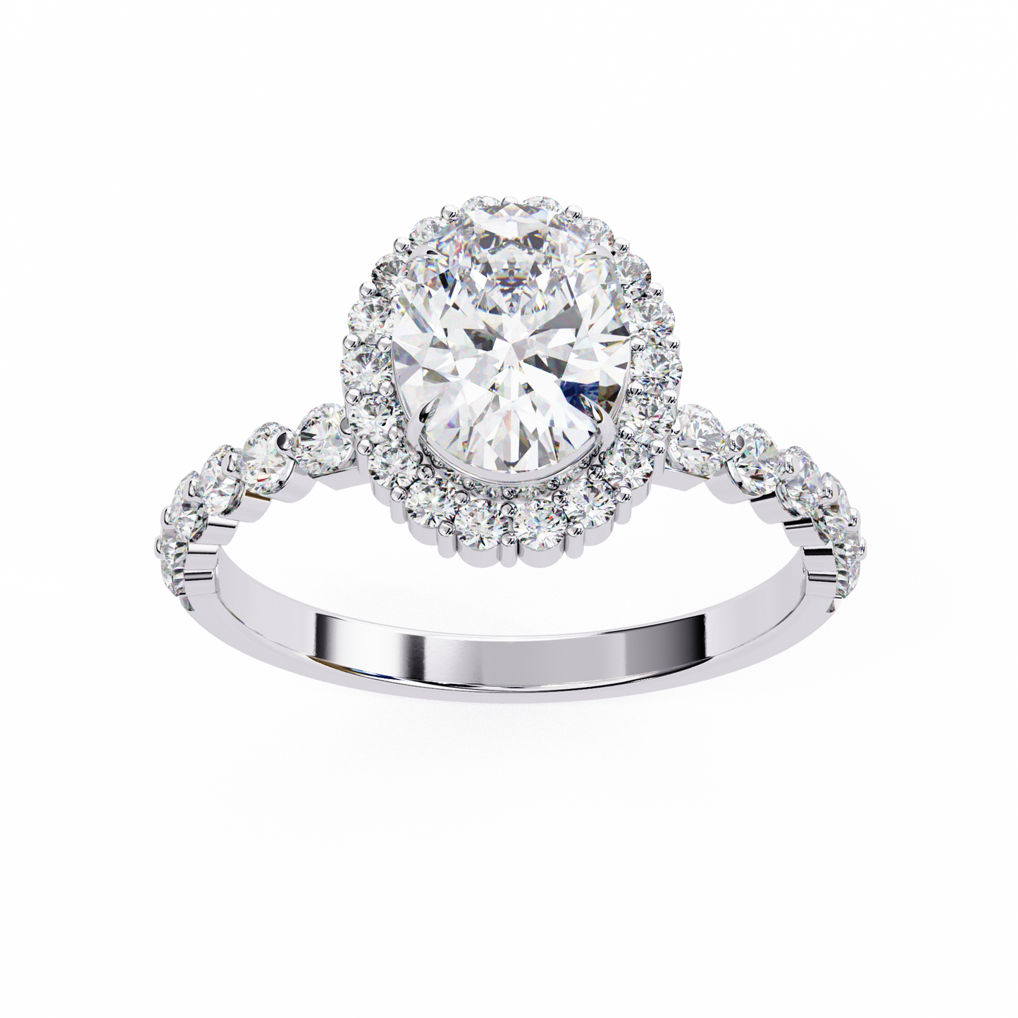 oval blossom lab grown diamond ring