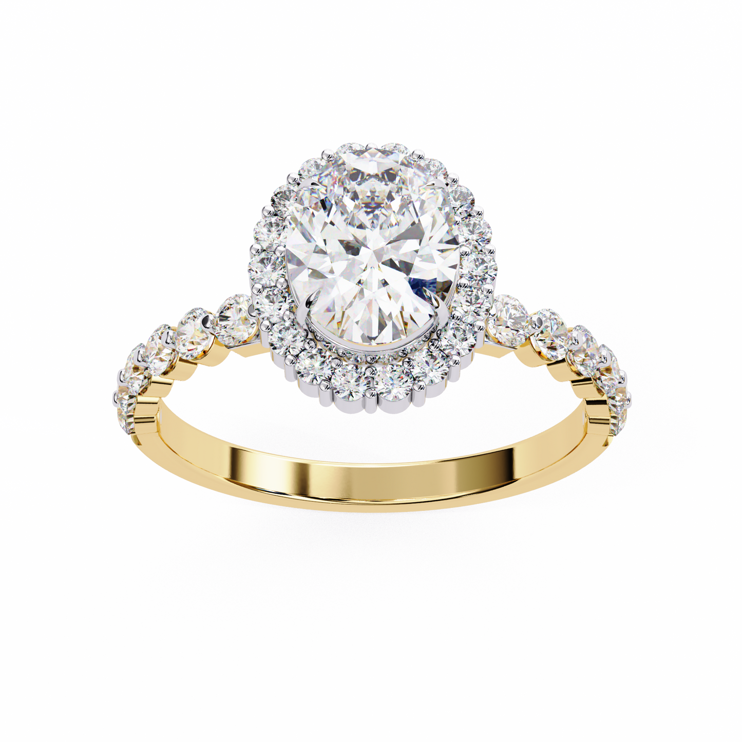 oval blossom lab grown diamond ring