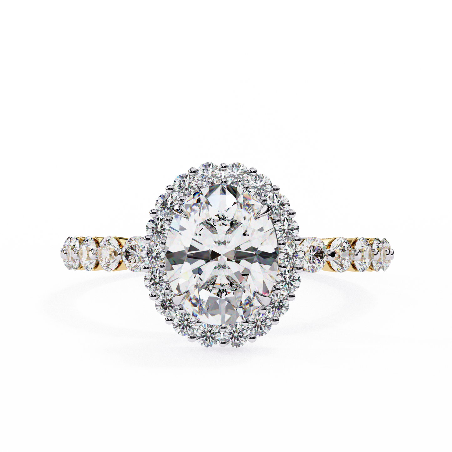 oval blossom lab grown diamond ring