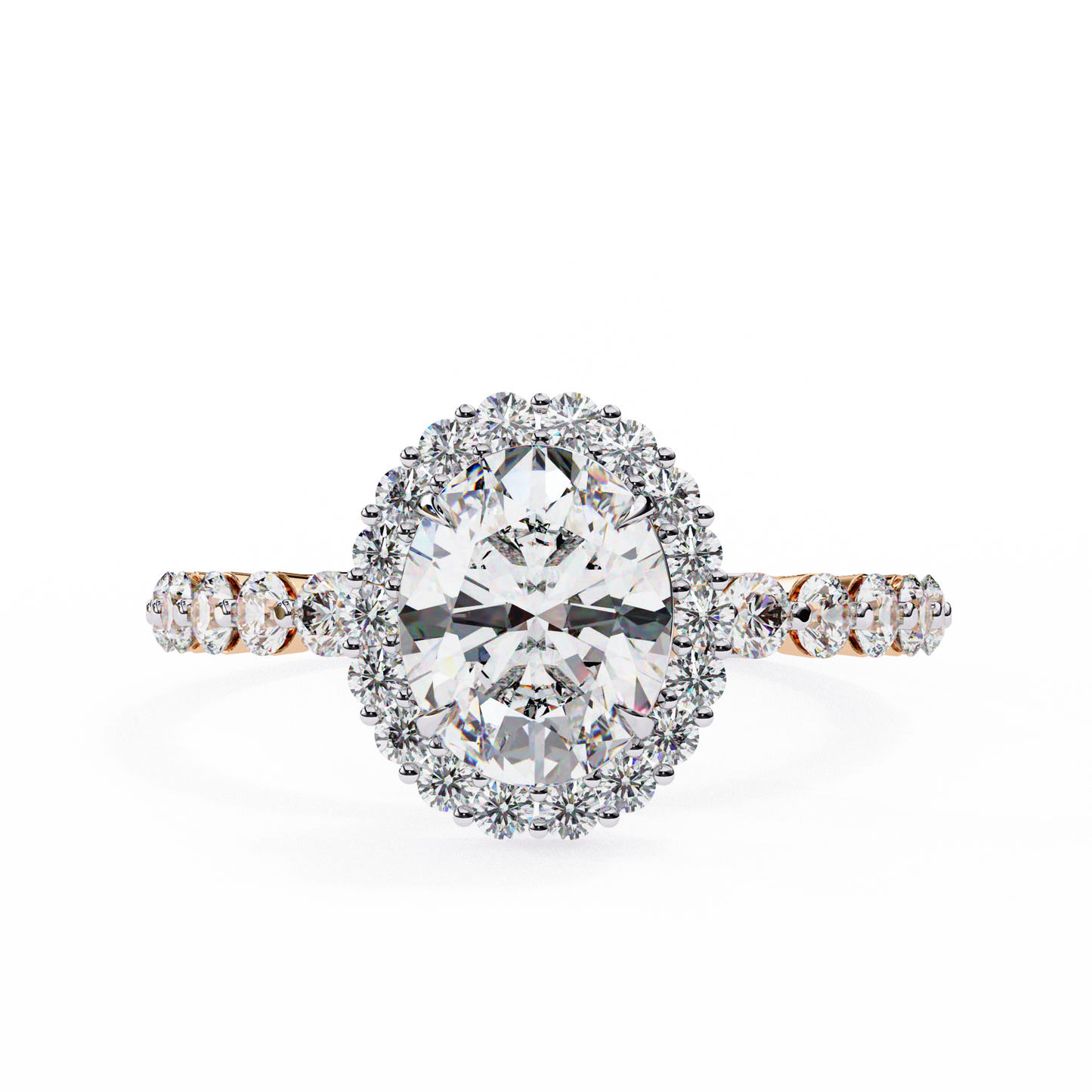 oval blossom lab grown diamond ring