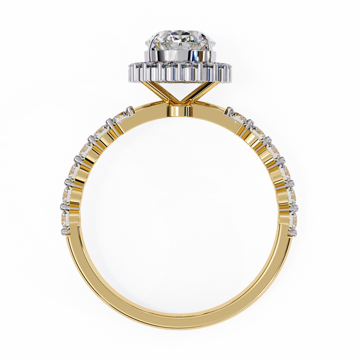 oval blossom lab grown diamond ring