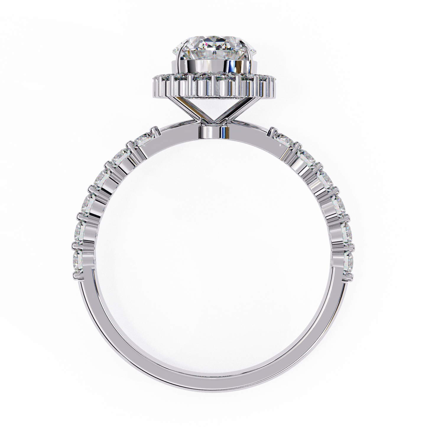 oval blossom lab grown diamond ring
