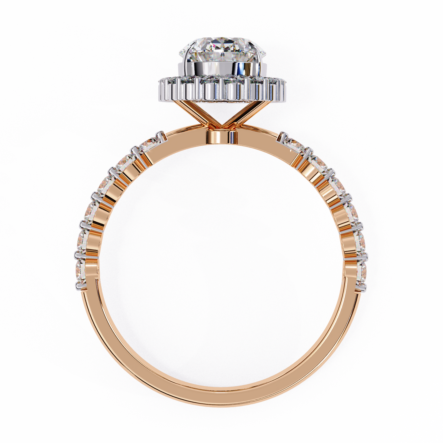 oval blossom lab grown diamond ring
