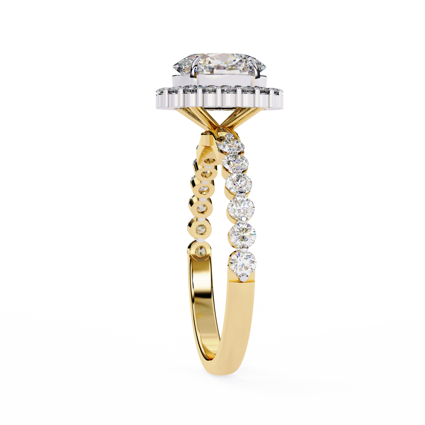 oval blossom lab grown diamond ring