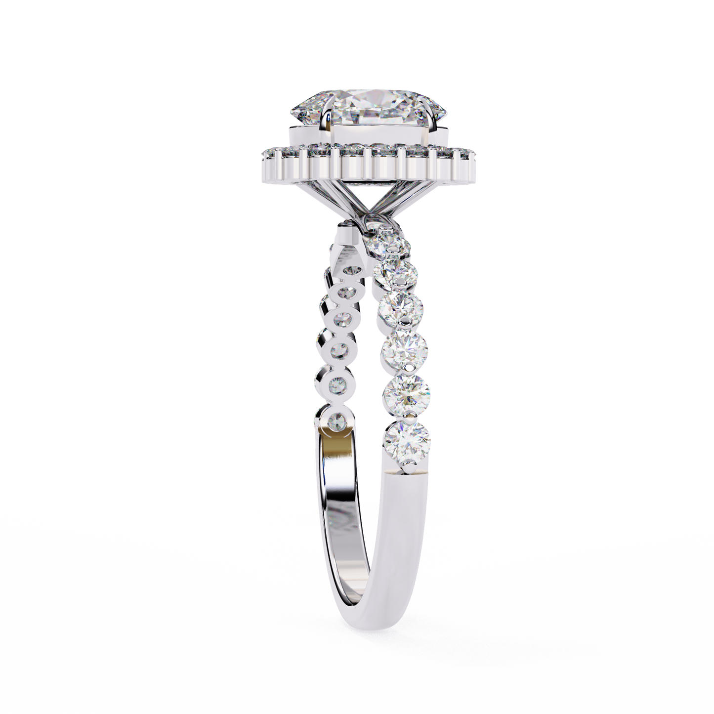 oval blossom lab grown diamond ring