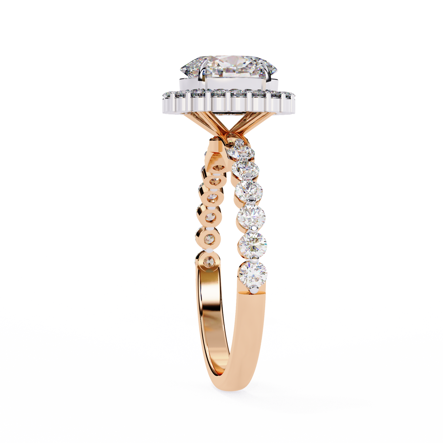 oval blossom lab grown diamond ring