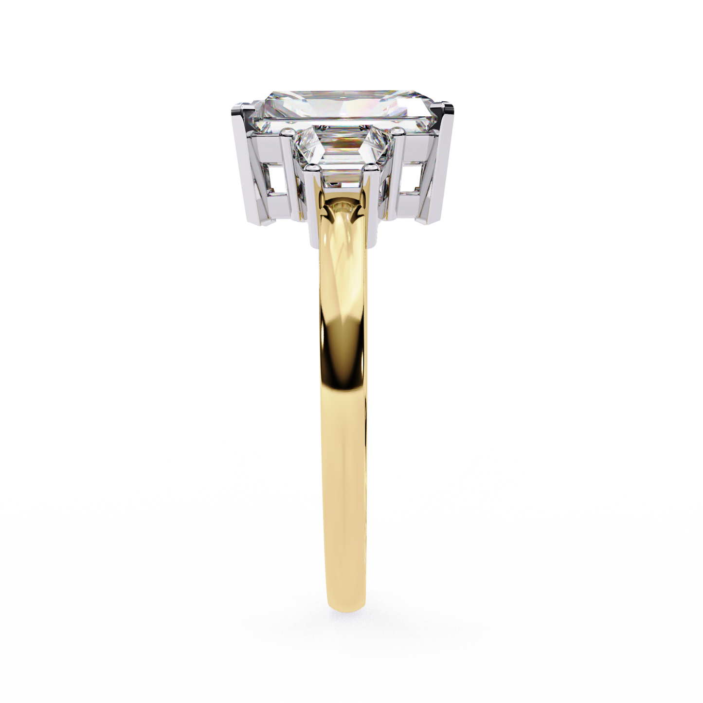 radiant trilogy lab grown diamond ring