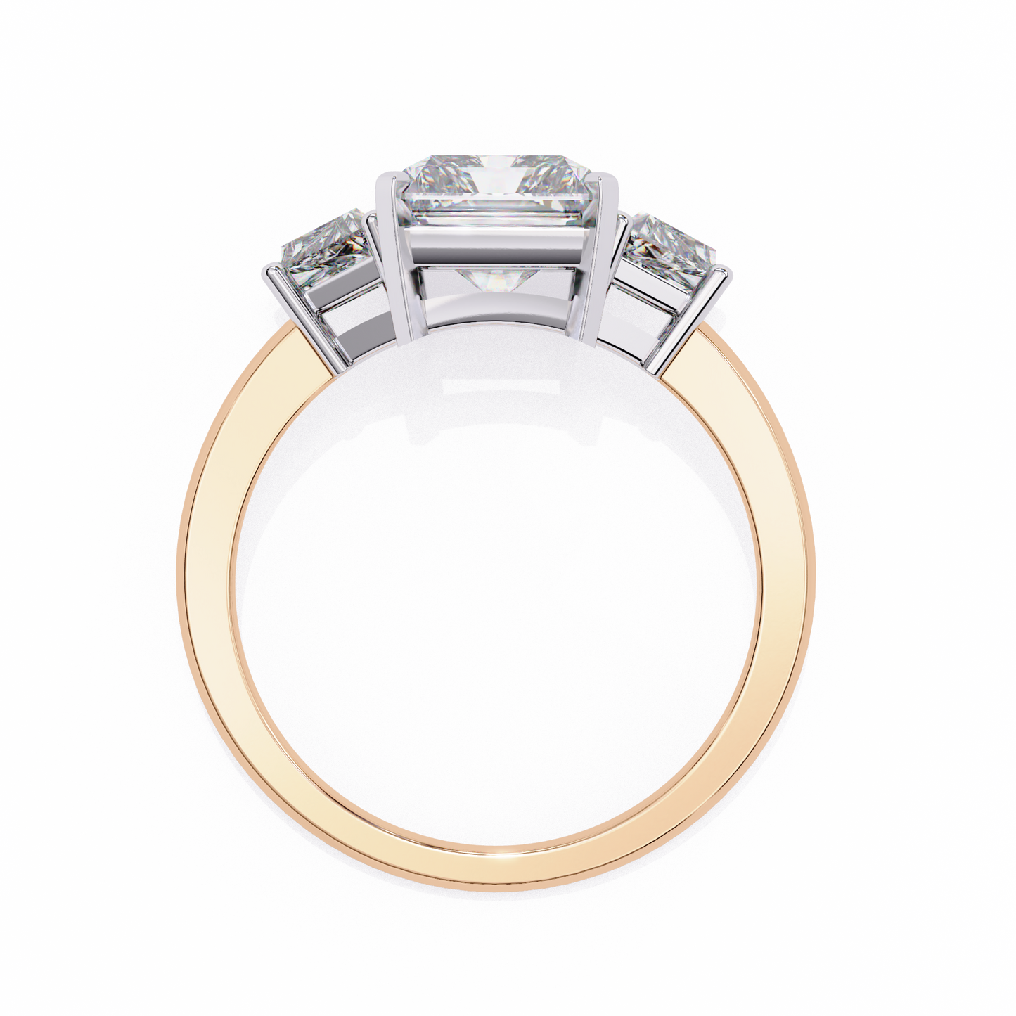 radiant trilogy lab grown diamond ring
