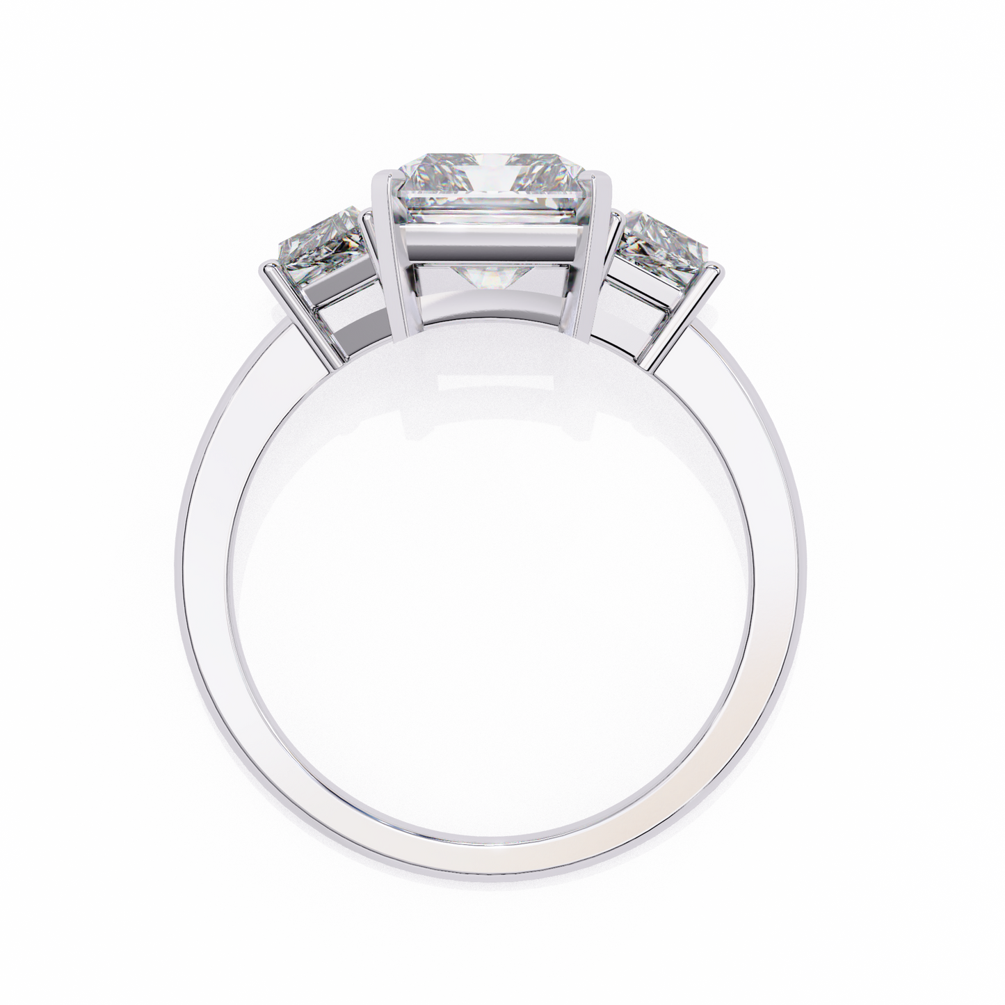radiant trilogy lab grown diamond ring