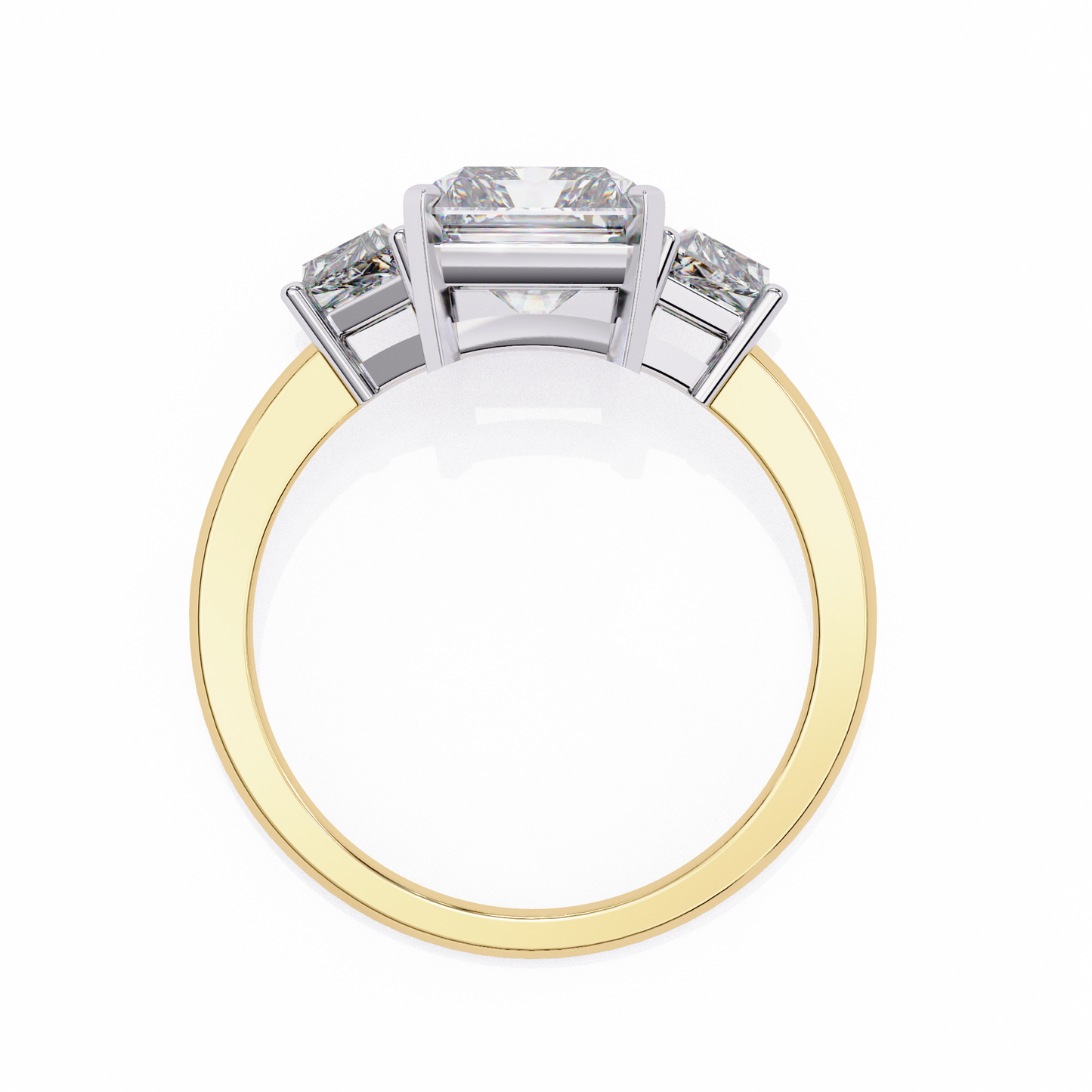radiant trilogy lab grown diamond ring