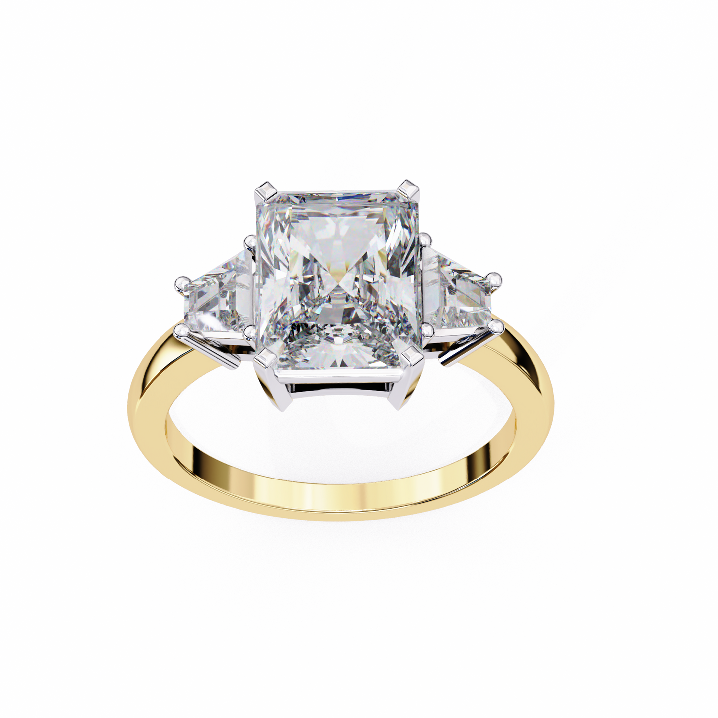 radiant trilogy lab grown diamond ring