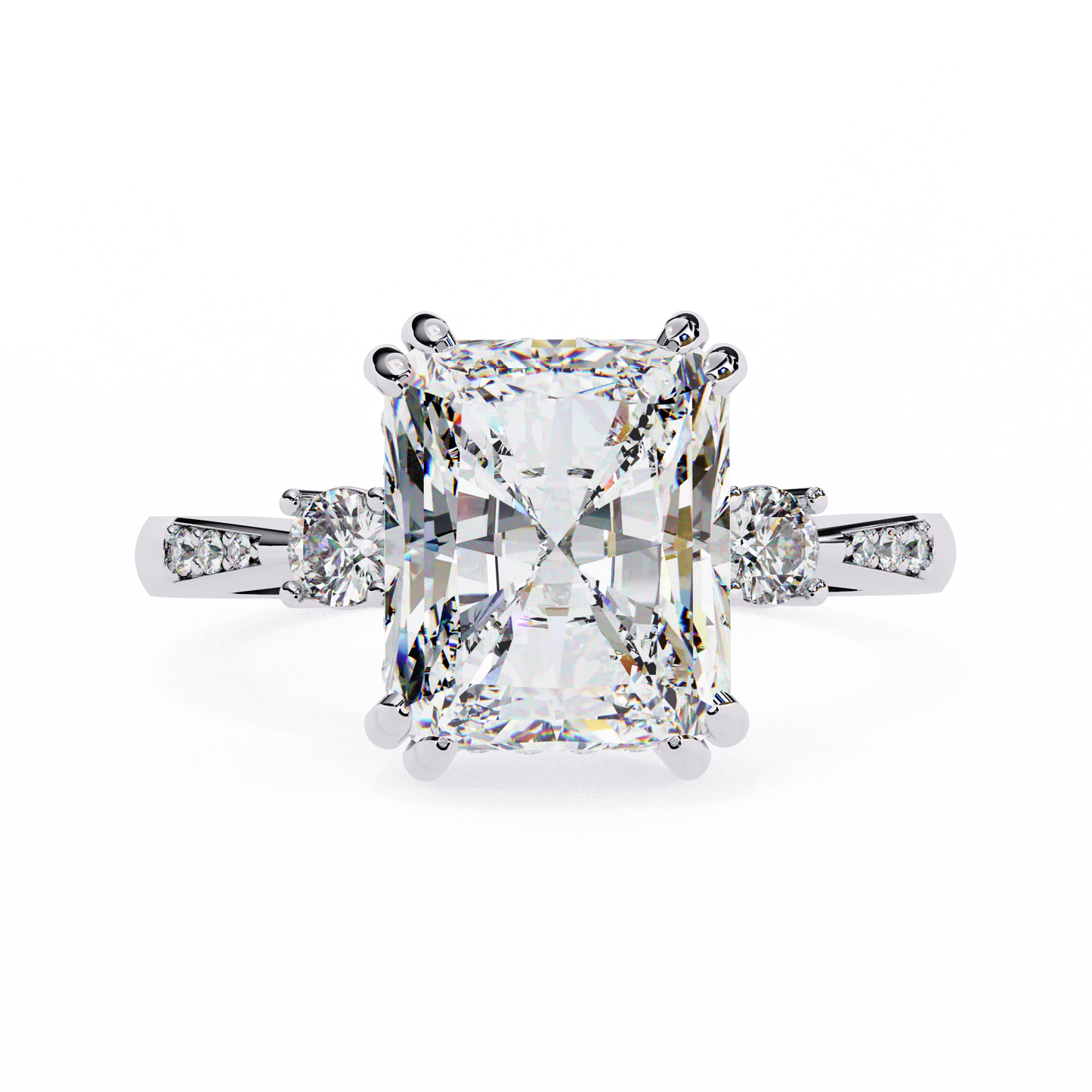 radiant majesty lab grown diamond ring