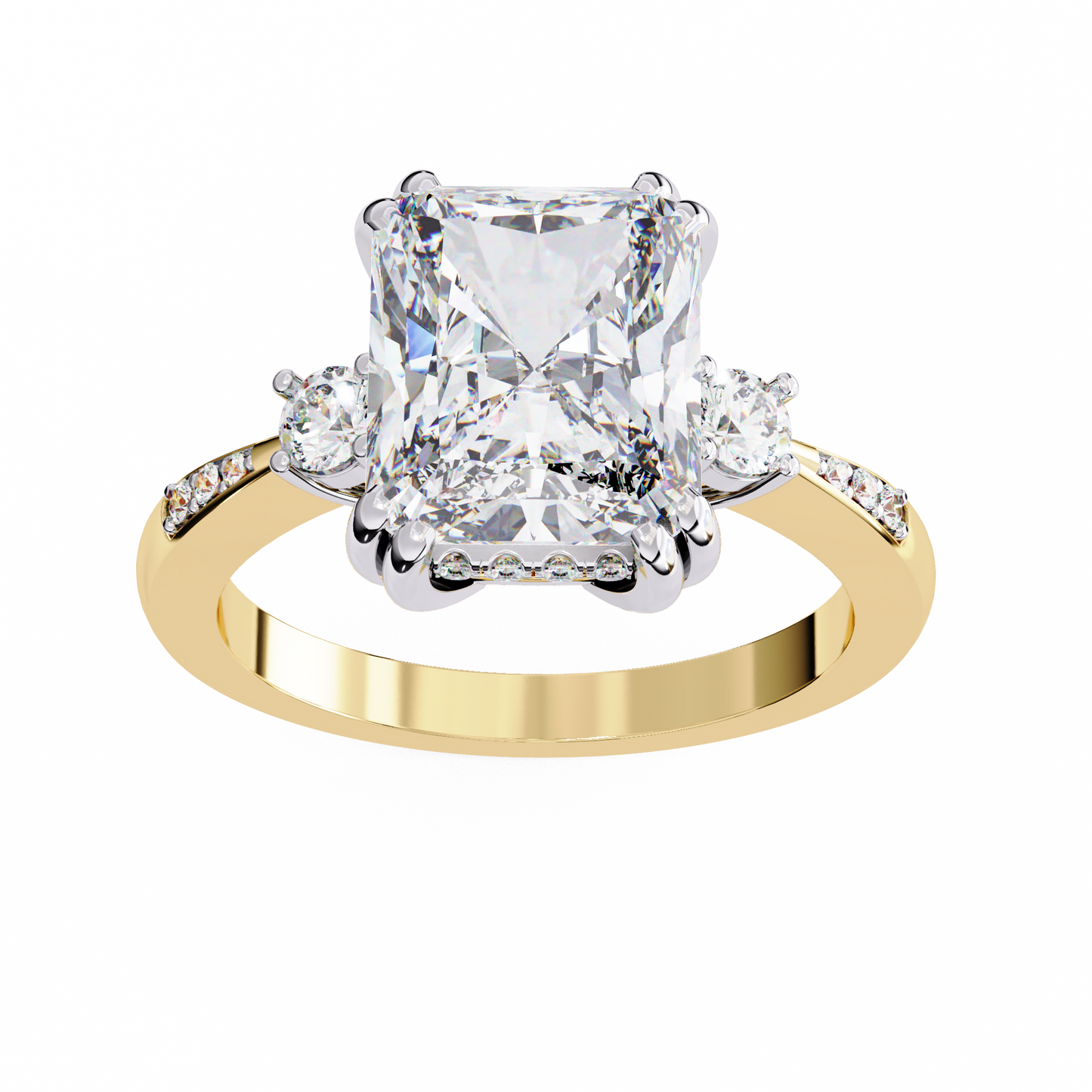 radiant majesty lab grown diamond ring