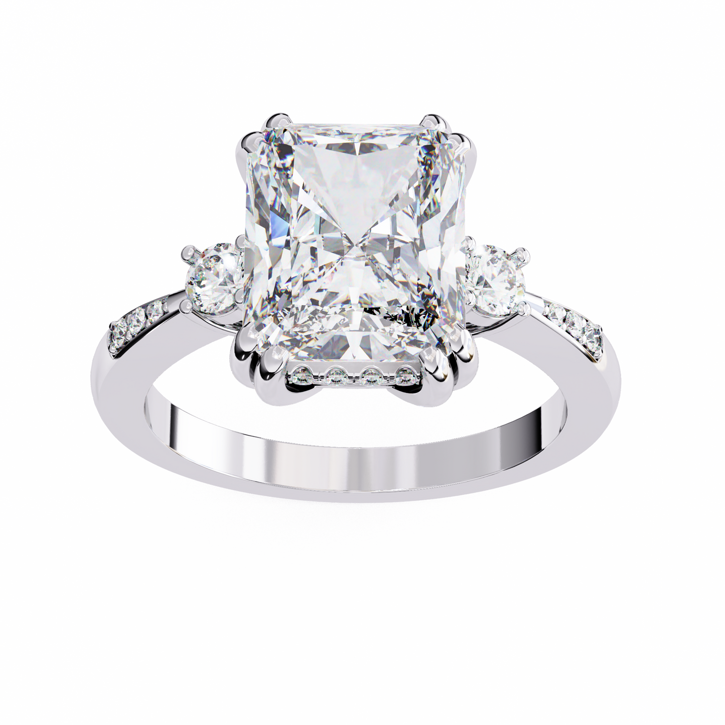 radiant majesty lab grown diamond ring