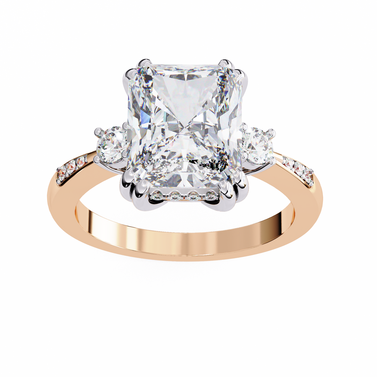 radiant majesty lab grown diamond ring
