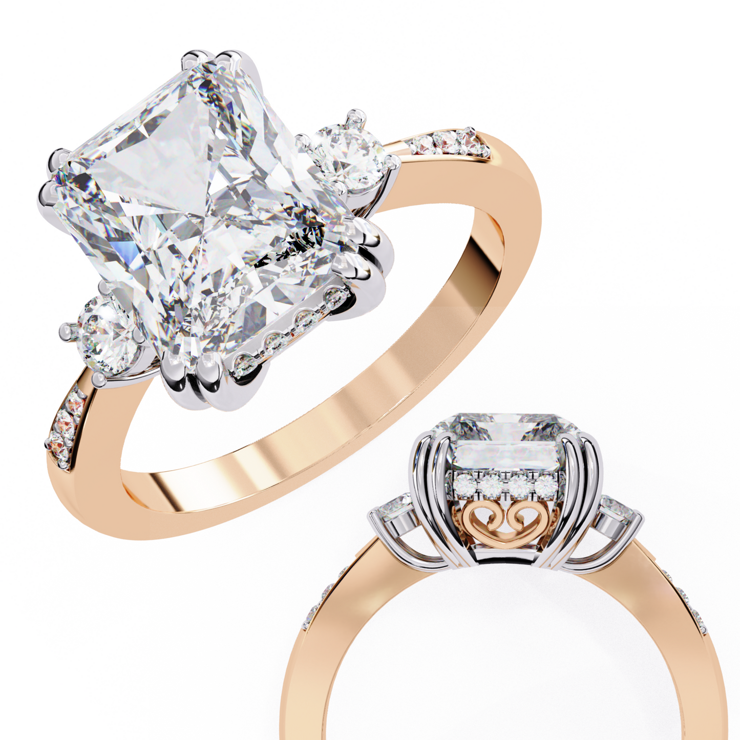 radiant majesty lab grown diamond ring
