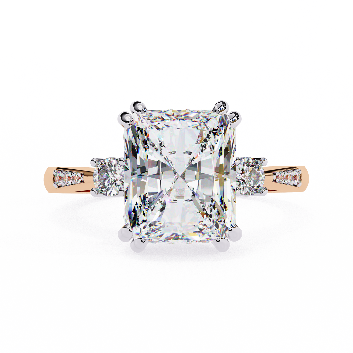 radiant majesty lab grown diamond ring