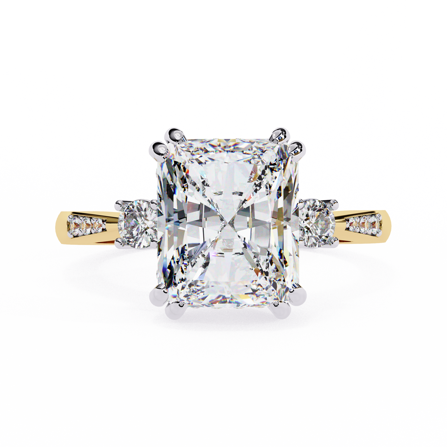 radiant majesty lab grown diamond ring