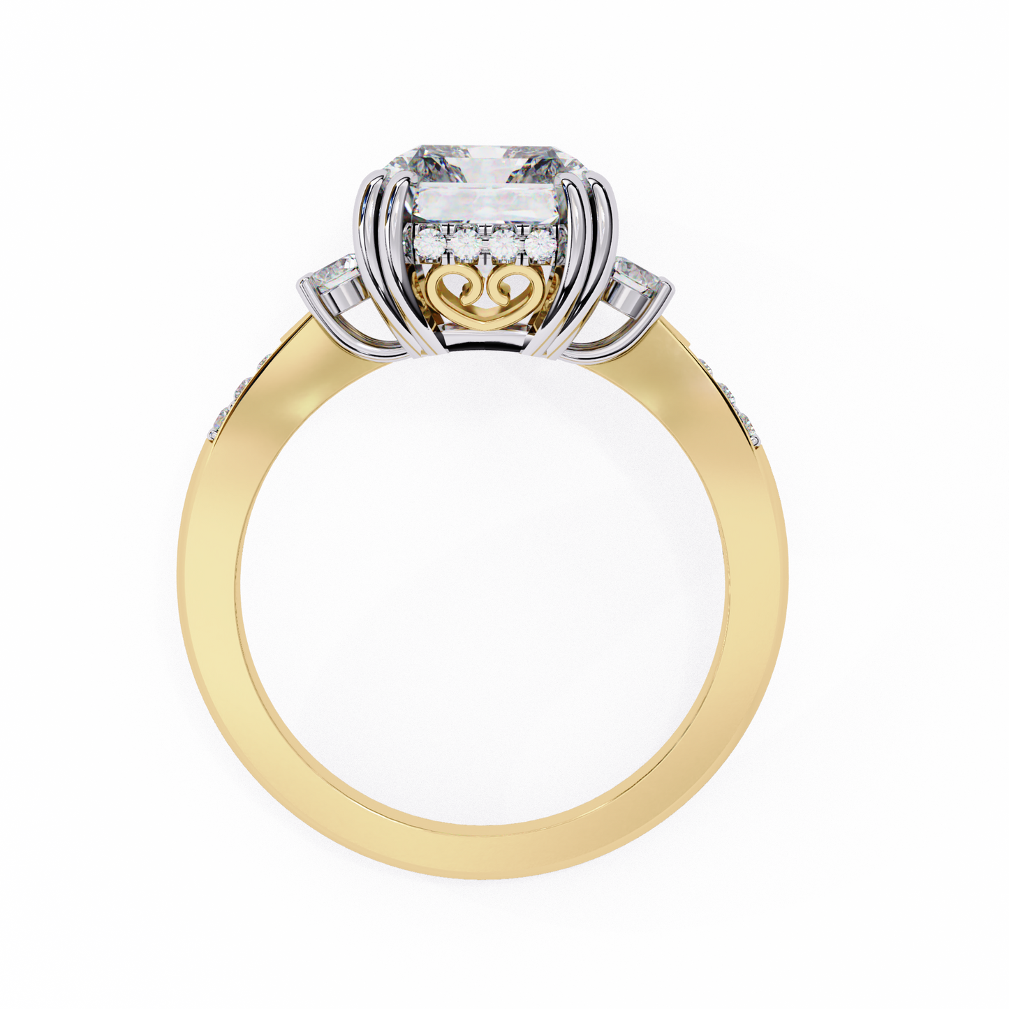 radiant majesty lab grown diamond ring