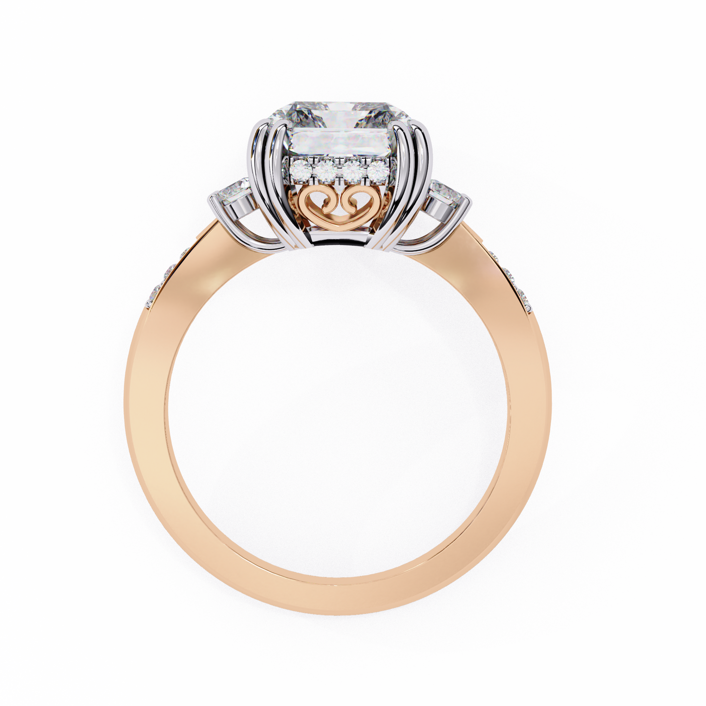 radiant majesty lab grown diamond ring
