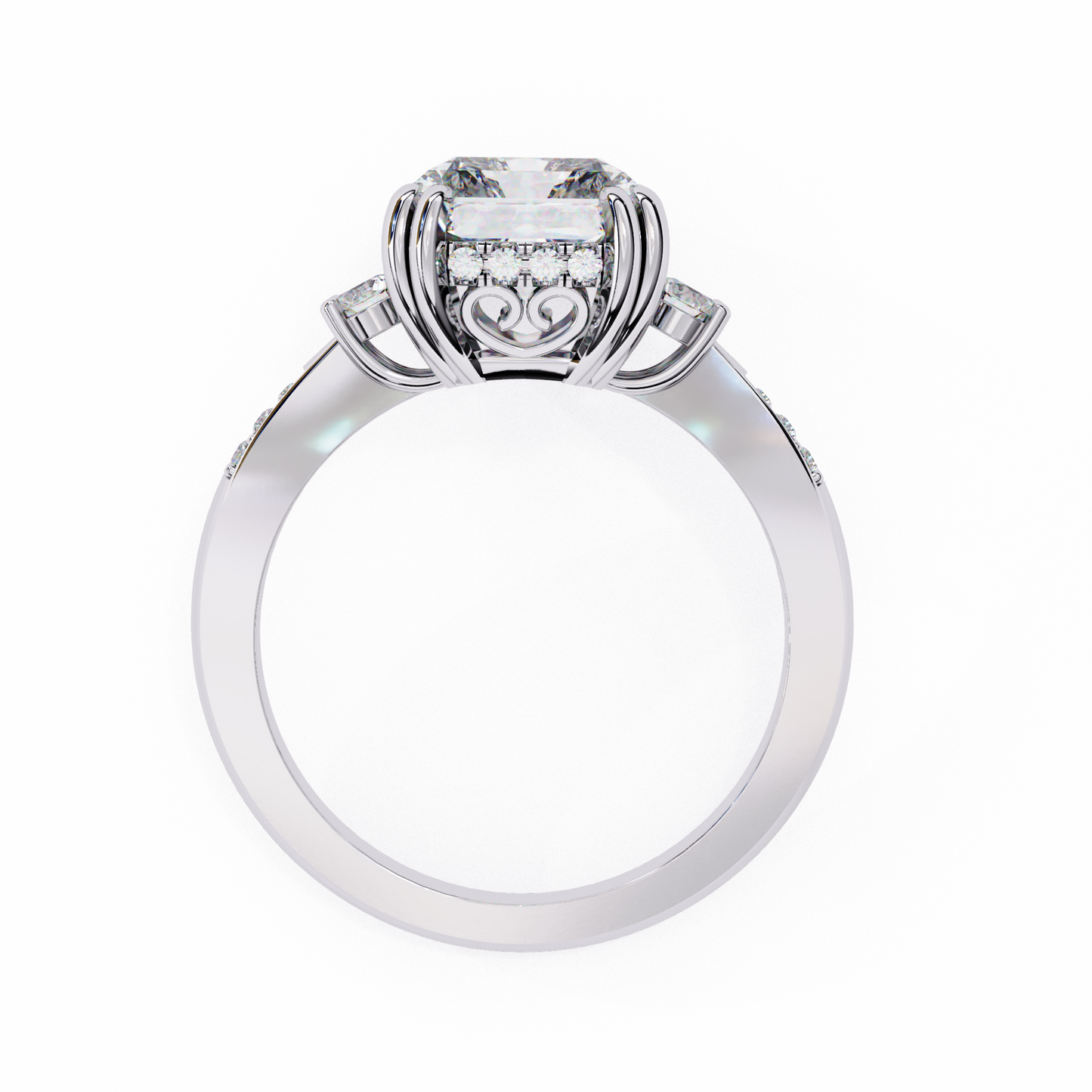 radiant majesty lab grown diamond ring