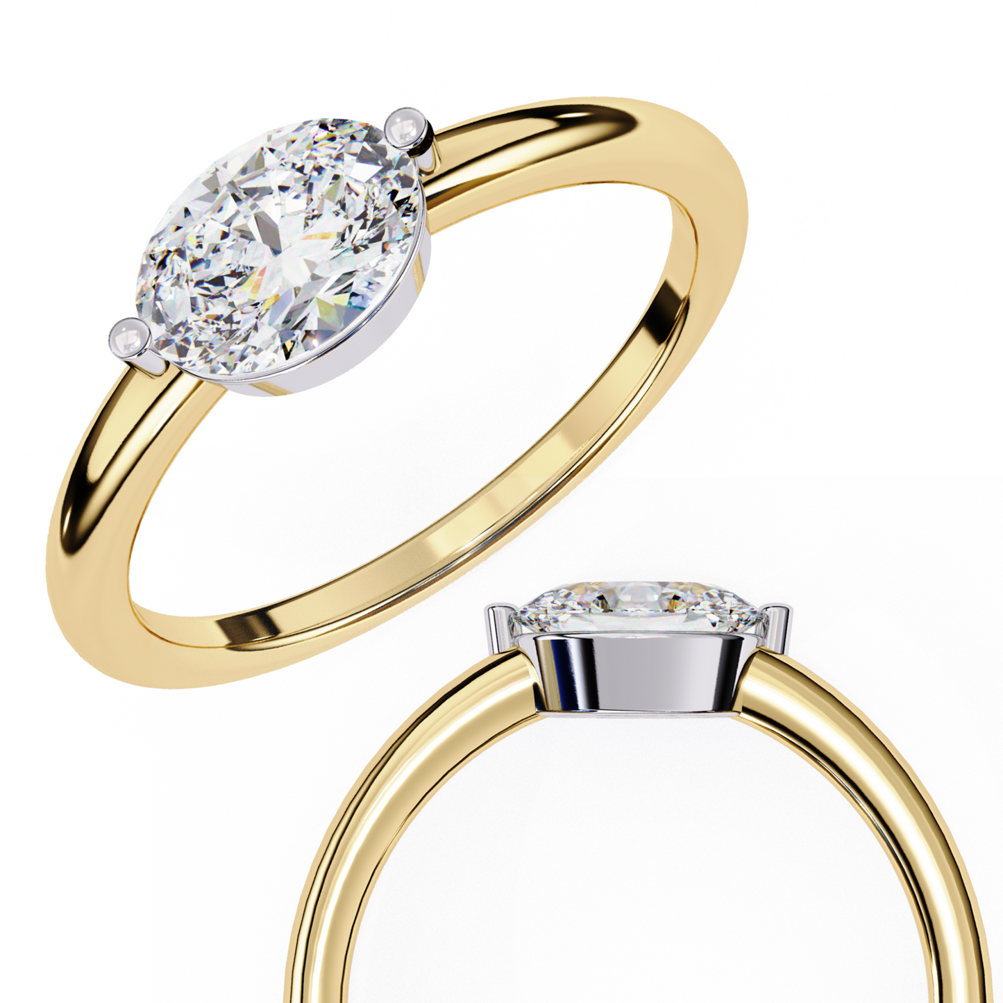 pure grace oval lab grown diamond ring