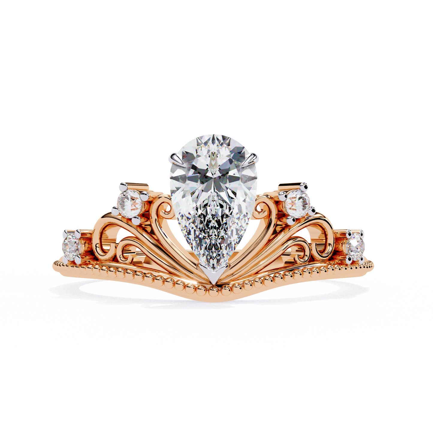regal tiara pear lab grown diamond ring