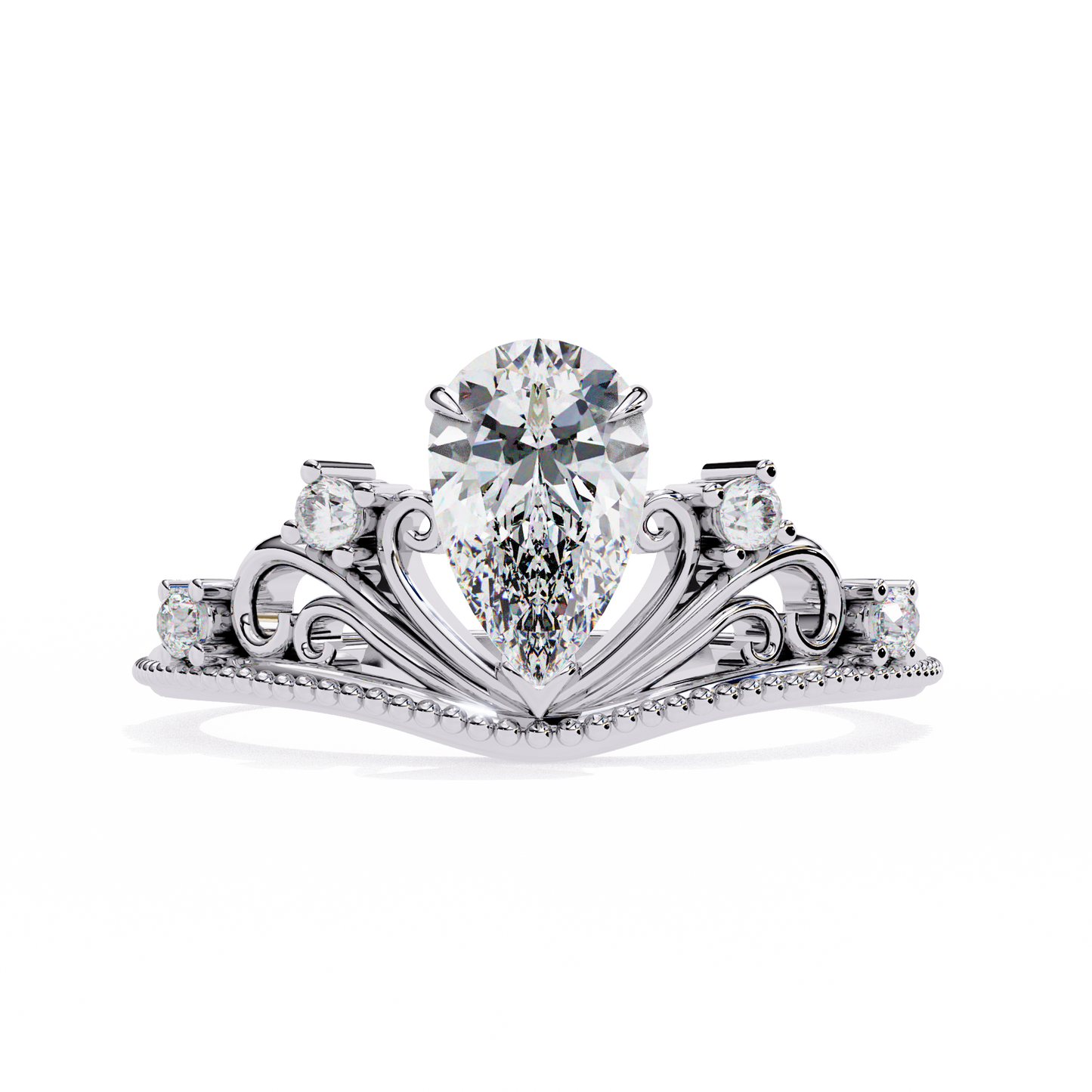 regal tiara pear lab grown diamond ring