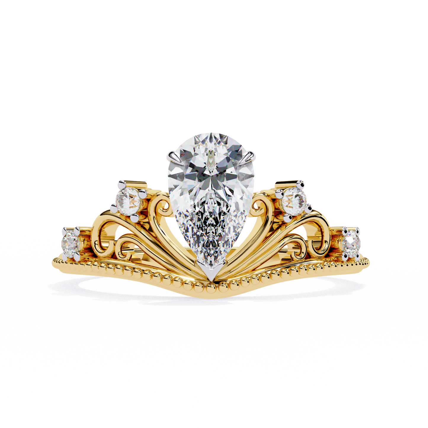 regal tiara pear lab grown diamond ring