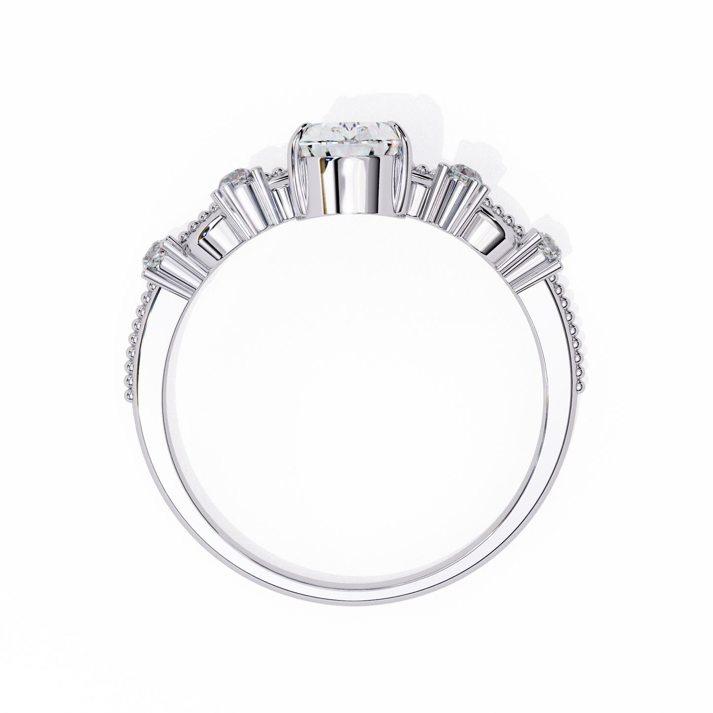 regal tiara pear lab grown diamond ring