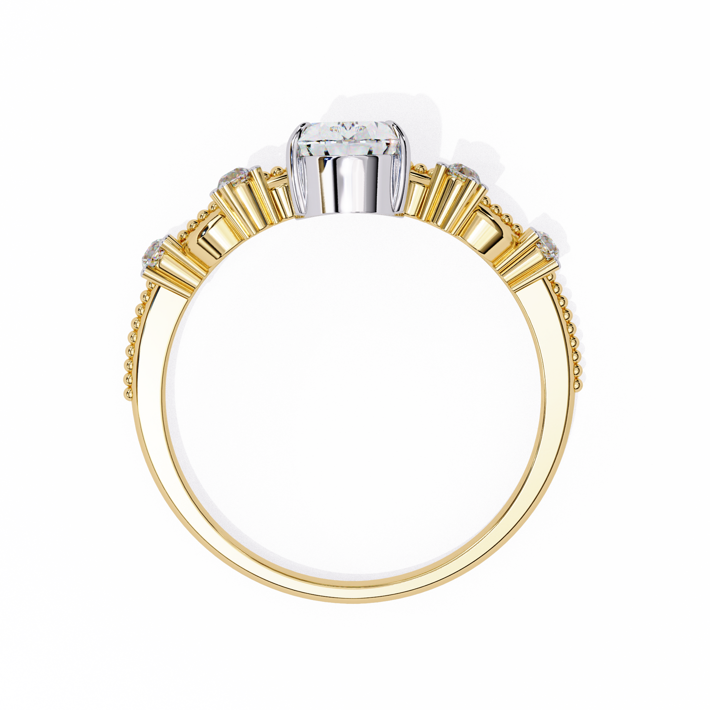 regal tiara pear lab grown diamond ring