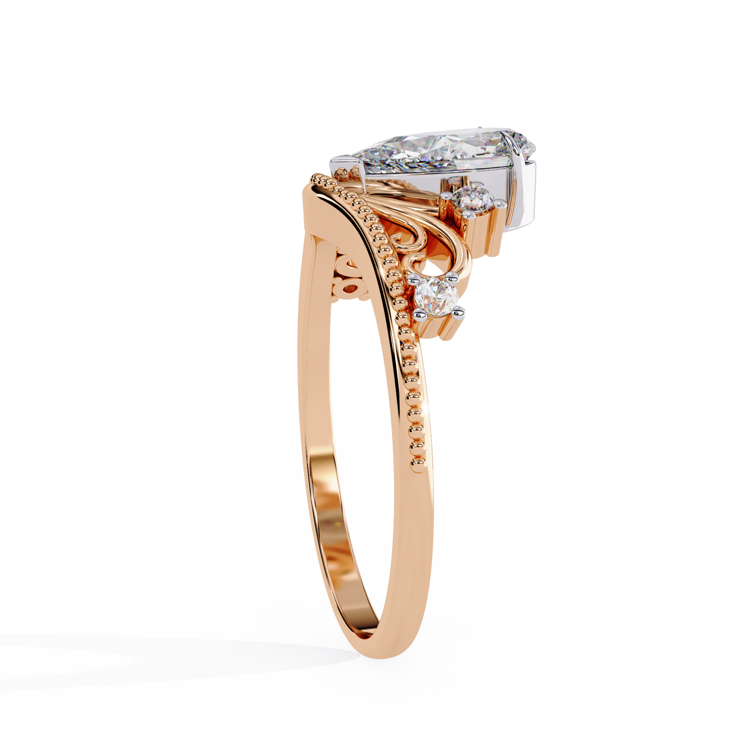 regal tiara pear lab grown diamond ring