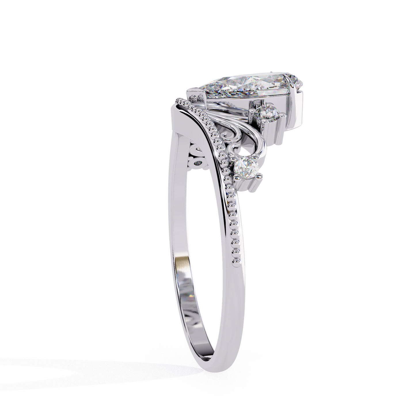 regal tiara pear lab grown diamond ring