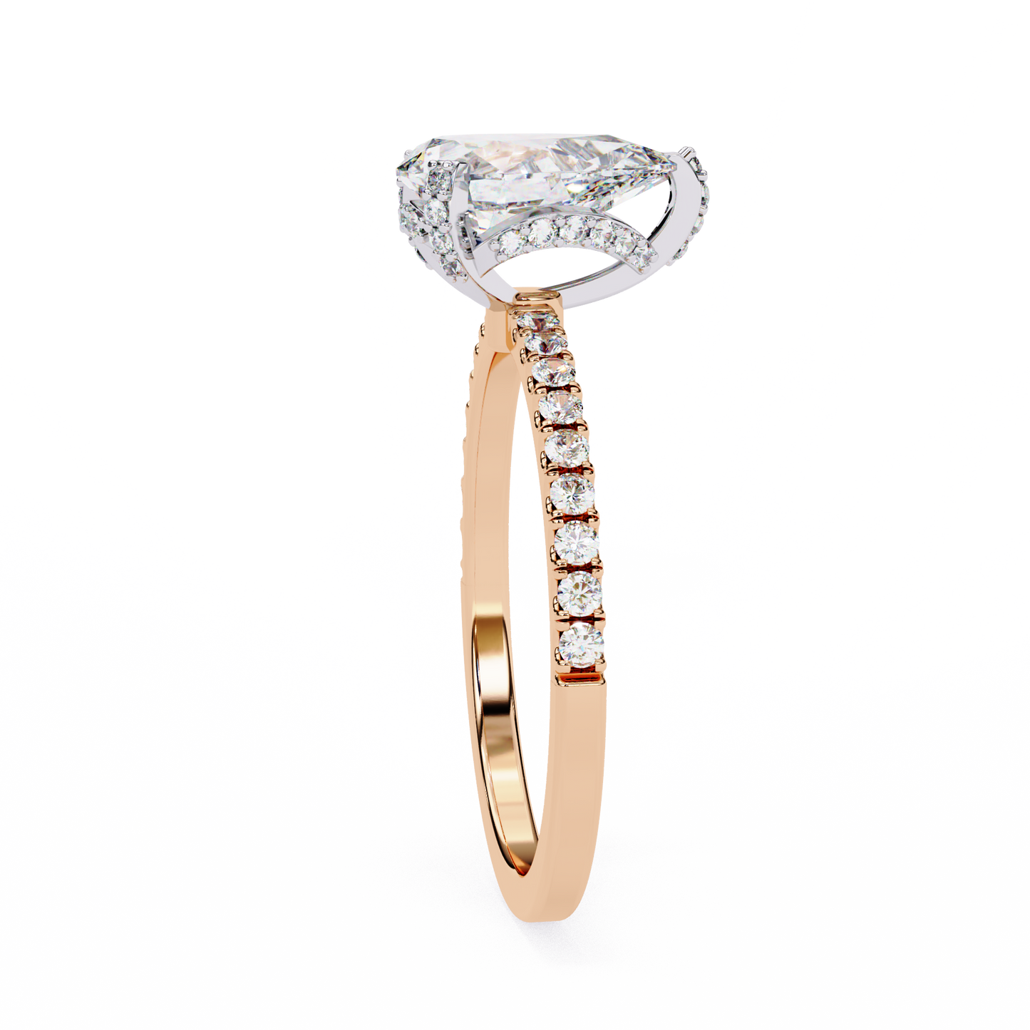 eternal drop pear lab grown diamond ring