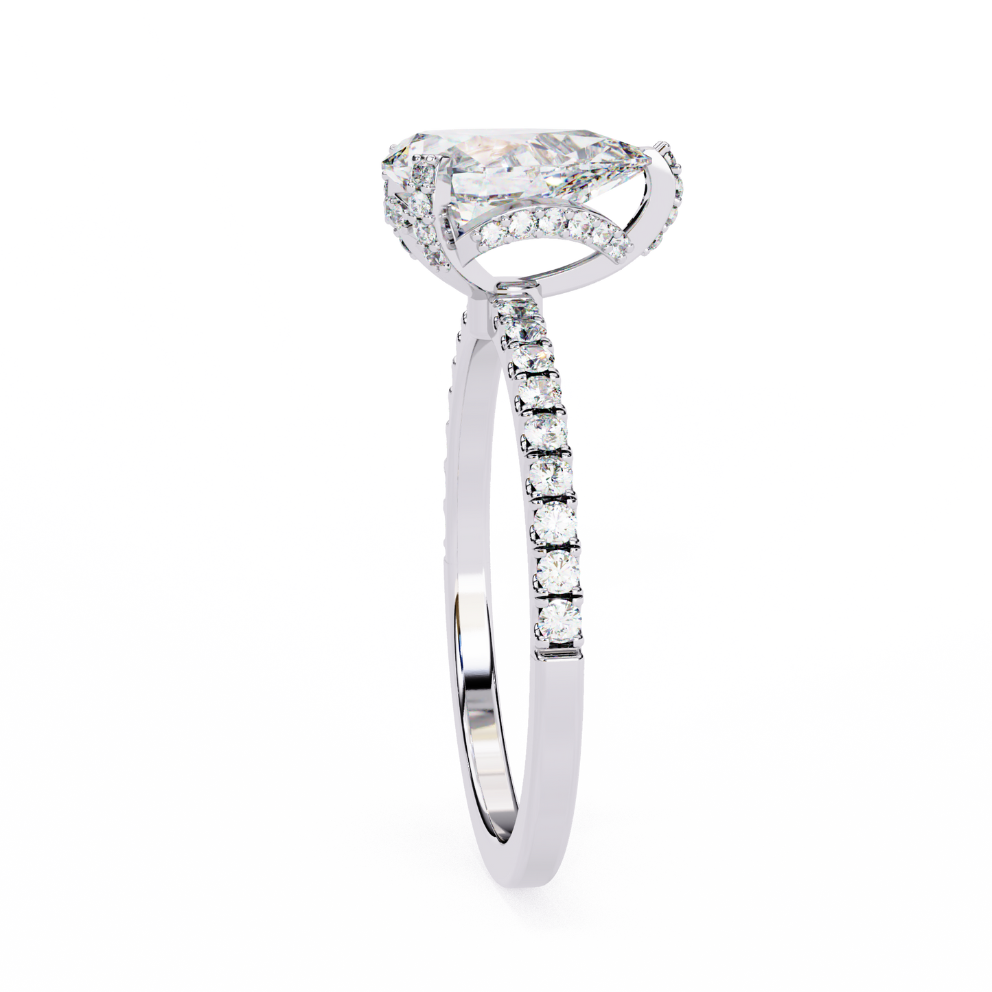 eternal drop pear lab grown diamond ring